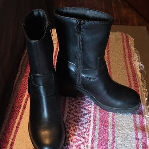 Universal Thread Black Mid-Calf Side Zip Block Heel Boots